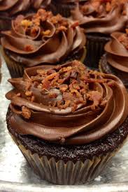 Dark Chocolate Bacon Cupcakes Recipe Chocolate Bacon Bacon Cupcakes Cupcake Recipes Chocolate