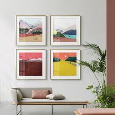 If your walls are already white, pull out your paintbrush and just color the bottom half of your walls. Abstract Canvas Painting Modern Mountains Picture Color Block Print Wall Art Pictures For Living Room Nordic Posters Home Decor Painting Calligraphy Aliexpress