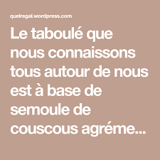 Taboule Libanais Le Vrai Taboule Libanais Taboule Semoule Couscous