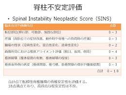 脊柱不安定評価 sins 転移 リハビリテーション 放射線治療
