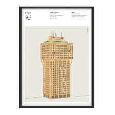 Eras de la sal y embarcadero monumental historical site. Poster Torre Velasca Milano Laboratorio Grafico