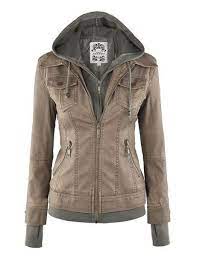 Johnny Hooded Faux Leather Jacket Faux Leather Jacket Women Leather Jackets Women Clothes