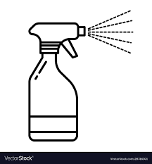 Spray Bottle Icon With Water Mist Spraying From Nozzle Cleaning Product Container Side View Bathroom Kitchen Wash And Di Spray Bottle Mist Spray Bottle Logo