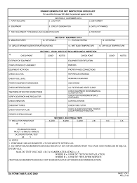Generator Checklist Format Fill Online Printable In Certificate Of Inspection Template In 2020 Inspection Checklist Business Plan Template Professional Templates