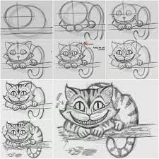 Grinsekatze erklärt alice den weg. Apprendre A Dessiner Un Chat Cheshire Cat Zeichnung Grinsekatze Katze Zeichnen