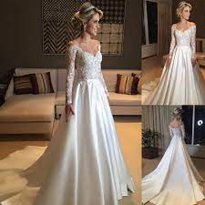 Elegant Long Sleeves Wedding Dresses Lace Off Shoulder Bridal Gowns Court Satin Fashi Wedding Dresses Lace Elegant Long Sleeve Wedding Dresses Wedding Dresses