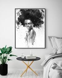 Beautiful Black And White Art Pictures Beautiful Black Woman Wall Art African Black Woman Print Etsy Living Room Prints Bedroom Art Bedroom Wall Art