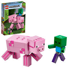Players can use them for various challenges or surprises. Lego Minecraft Pig Bigfig And Baby Zombie 21157 Building Set For Play And Display 159 Pieces Walmart Com