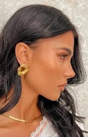 Olivia Fleur de Lis Cross Drop Earrings in Worn Gold