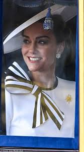 My fair Kate Middleton! Princess of Wales channels Eliza Doolittle in a  stylish monochrome Jenny Packham dress featuring a statement bow at  Trooping the Colour