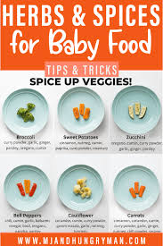 It was previously recommended that you wait until at least twelve months or age before introducing eggs in the meantime, feed your baby a rainbow of colors of fruits and vegetables and enjoy the adventure of introducing your child to the experience of eating. Herbs And Spices For Baby Food Mj And Hungryman