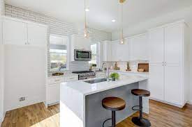 Bright And Beautiful With West Elm Sculptural Glass Pebble Pendant Westelm Lighting Urbankitchen Modernk Urban Kitchen Grey Kitchen Island Modern Kitchen