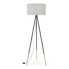 Dixon Tripod Stehlampe Creme Messing Kontemporare Beleuchtung