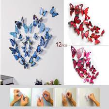 You don't need big pieces to adorn your walls, although having wall decor in the bedroom that's spread out and covers a good amount of wall area is a good idea, as it would have a greater impact on the room's ambiance and overall look. 12 Pack Double Wing 3d Butterfly Wall Decals Stickers Diy Fushia Collection Tableclothsfactory