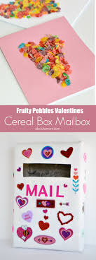 Any mother would love to get a handmade vc from their little one. Cereal Box Mailbox For Valentines Valentine Card Craft About A Mom