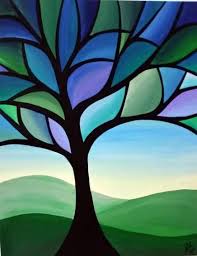 Best Tree Drawing Ideas Stained Glass 23 Ideas Canvas Art Painting Canvas Painting Oil Pastel Art