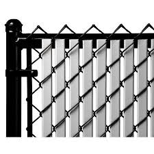 5ft Black Chain Link Fence Gate Gray 5ft Tube Slat For Chain Link Fence Image 1 Of 4 With Images Chain Link Fence Modern Fence Front Yard Fence