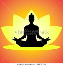 Yoga A Girl A In Lotus Pose Lotus Position Silhouette Illustration Vector Silhouette Art Lotus Pose Mandala Drawing