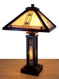 Mission Wood Stained Glass Tiffany Table Lamp Craftsman Lamps Stained Glass Lamps Tiffany Table Lamps