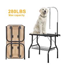 Vecela Pet Dog Grooming Table Small Size Heavy Duty 32 Foldable Portable With Adjustable Arm Clamp And Mesh T Dog Grooming Supplies Dog Grooming Dog Paw Butter