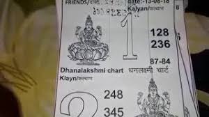Kalyan Weeklay Special Dhanlaxmi Chart Free Date 13 08 18 To