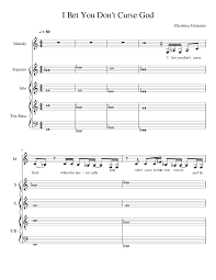I Bet You Don T Curse God Christina Grimmie Sheet Music For Piano Mixed Trio Musescore Com