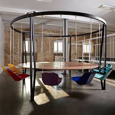 This Whimsical Swing Table Will Inject Some Fun Into Office Meetings Designtaxi Com Room Swing Swing Table Office Interior Design