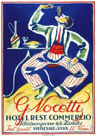 g nocetti hotel restaurant zurich c 1924 vintage advertising art vintage italian posters vintage food posters