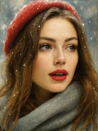 Whispers of Winter Light" Hyper Realistic Portrait, Oil