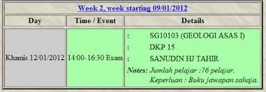 Start november 26, 2018 until january 11, 2019. Jadual Ums