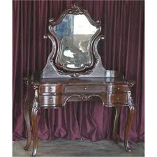 Restored and refinished antique vanity in walnut finish 18x48x30h with swivel beveled mirror 30x35h … Antique French Victorian Vanity Table W Mirror 2372723