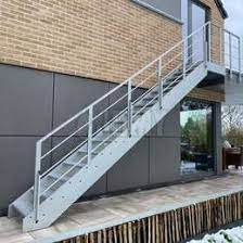 Typical design configurations are straight run metal stairs can be fabricated from steel, stainless steel, cast iron, and aluminum. Exterior Metal Garden Stair For Residential Access Jomy