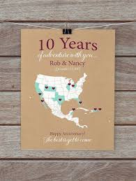 10 Year Anniversary Gifts 10th Anniversary Personalized Map Of Travels Gifts For Him 10 Year Anniversary Gift Year Anniversary Gifts Personalized Anniversary