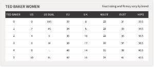 Ted Baker Size Chart Best Picture Of Chart Anyimage Org