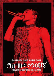 According to yg entertainment's report, . Neo Tokyo Manga Anime K Pop J Rock Shop Versand G Dragon 2017 World Tour Act Iii M O T T E In Japan Blu Ray