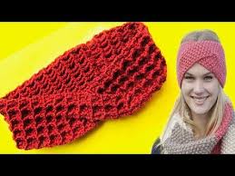 بندانه للشعر كروشية غرزة الوافل Headband Crochet Waffle Stitch Youtube Knitted Hats Crochet Crochet Hats