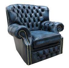 Check out our leather wingback selection for the very best in unique or custom, handmade pieces from our chairs & ottomans shops. Chesterfield Monks High Back Wing Chair Antique Blue Leather Armchair Designersofas4u