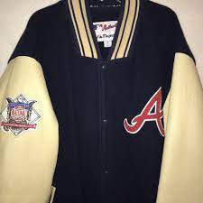 Atlanta Braves Mlb Majestic Authentic Lined Leather Sleeve Sports Jacket Xl Majestic Atlantabraves Sports Jacket Leather Sleeve Atlanta Braves