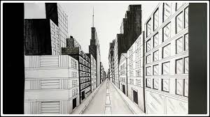 How To Draw A City Street In One Point Perspective One Point Perspective Perspective Building Drawing Point Perspective