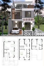 Home Design Plan 6x11m With 5 Bedrooms Plot 8x16m Samphoas Plansearch House Arch Design Modern Style House Plans Home Design Plan