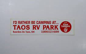 Vintage Good Sam Bumper Sticker Decal Taos Rv Park Nm New Etsy Bumper Stickers Rv Parks Rv