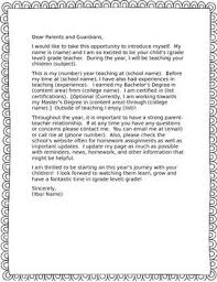 Welcome Letter To Parents Letter To Parents Letter To Teacher Welcome Letters