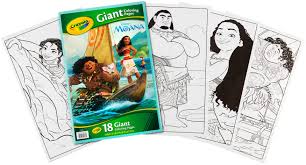 You can use crayons to fill in the large areas, colored pencils for outlines and markers to add beautiful bright colors to your work. Crayola Giant Coloring Pages 12 75 X19 5 Moana Walmart Canada