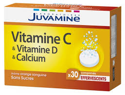 Complément alimentaire à base de 4 pigments naturels , 1 plante et de la vitamine d, pour un teint hâlé sans soleil. Juvamine Vitamine C Vitamine D Calcium 30 Comprimes Effervescents