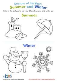 summer and winter worksheet free printable pdf for kids