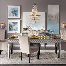 Whatever your style, our selection of glass top dining room sets are sure to please. Sophie Silver Mirrored Dining Table Hollywood Glam Furnitures