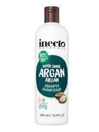 Шампоанът е обогатен с органично арганово олио. Super Shine Argan Shampoo Inecto Uk