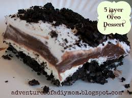 Remove the pudding from the fridge and layer over the cream cheese mixture. 5 Layer Oreo Dessert Oreo Dessert Dessert Recipes Desserts