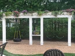 Custom Pergola Swing Set Backyard Shade Swing Set Diy Backyard Play