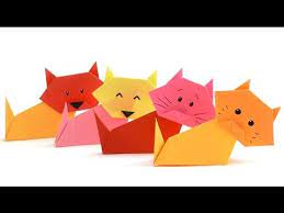 Die tierwelt ist unendlich vielfältig und auch ziemlich bunt. Origami Tiere Falten 04 Katze Kitten Youtube